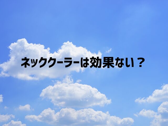 ネッククーラーは効果ない？