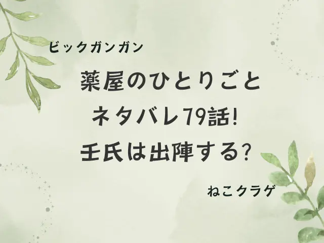 薬屋のひとりごとネタバレ79話！壬氏は出陣する？